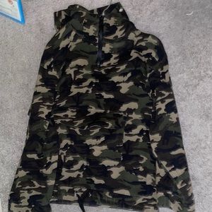 Camo half zip up hoodie